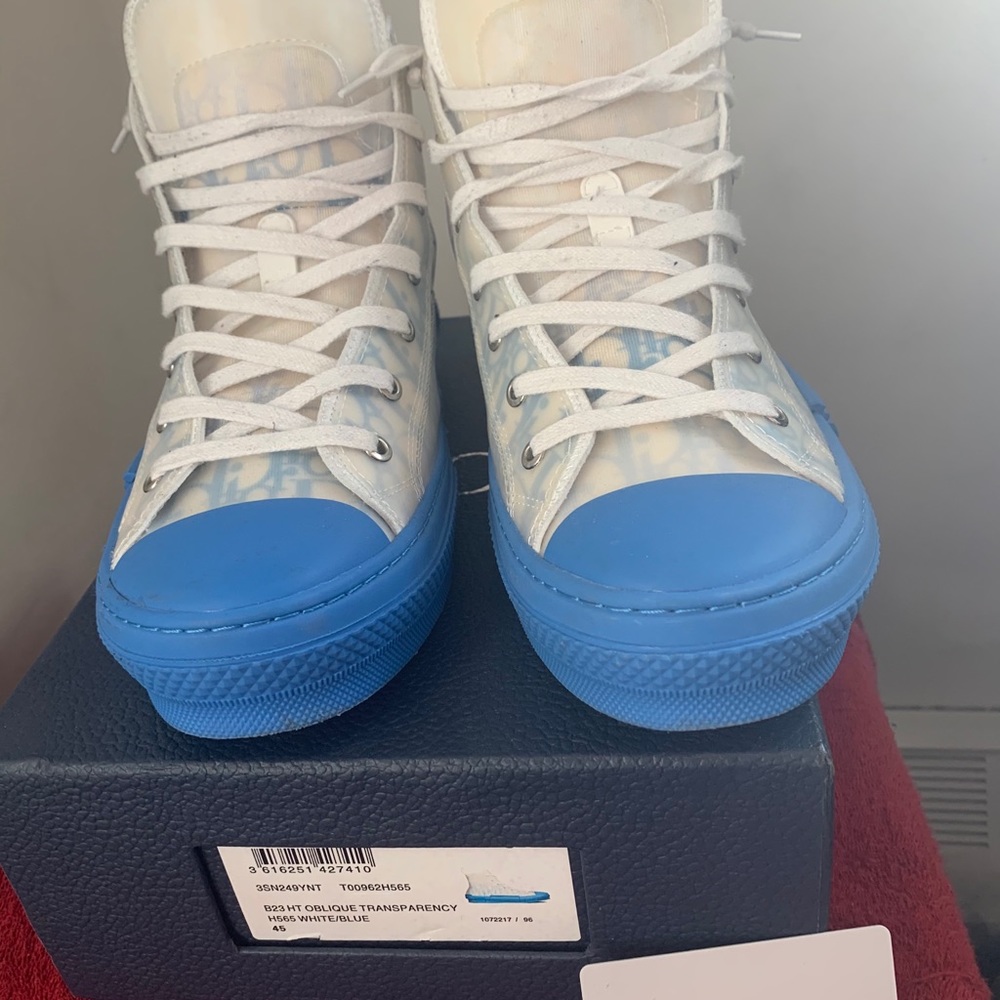 DIOR B23 H565 White/Blue Size 45 (12) - Picture 7 of 7